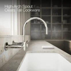 Two-hole wall-mount bridge kitchen sink faucet^Kohler Online