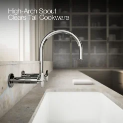 Two-hole wall-mount bridge kitchen sink faucet^Kohler Online
