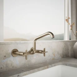 Two-hole wall-mount bridge kitchen sink faucet^Kohler Online