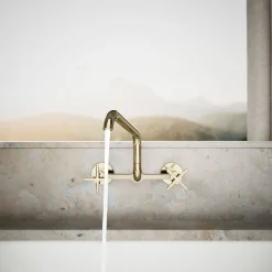 Two-hole wall-mount bridge kitchen sink faucet^Kohler Online
