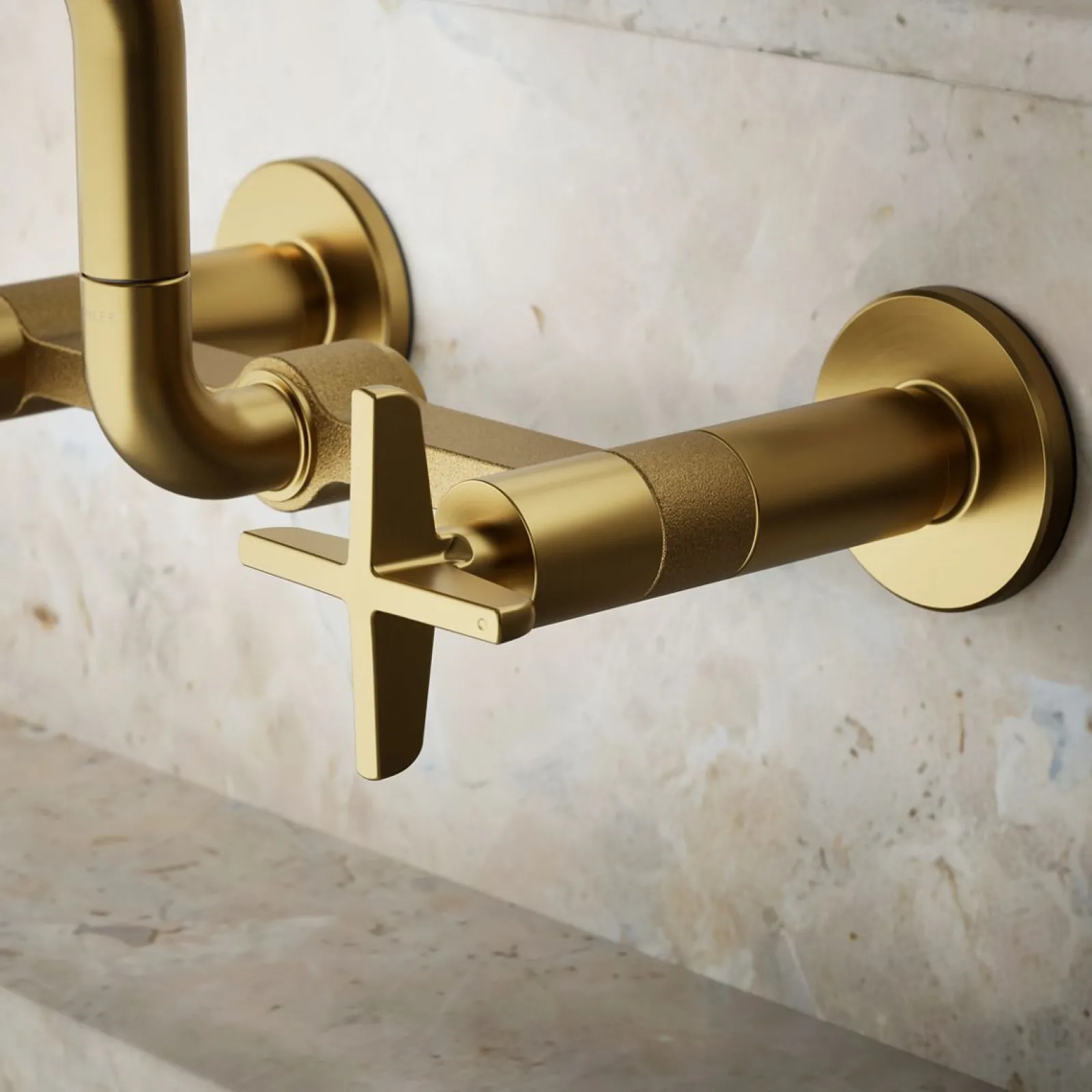 Two-hole wall-mount bridge kitchen sink faucet^Kohler Online