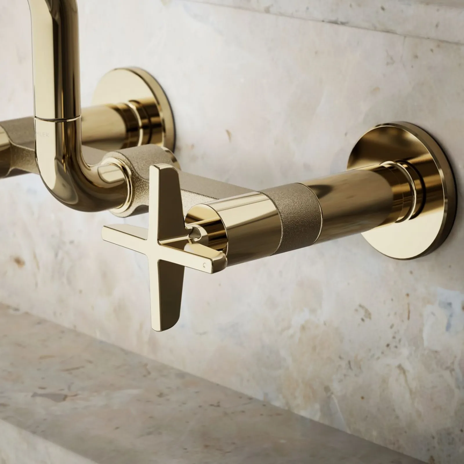 Two-hole wall-mount bridge kitchen sink faucet^Kohler Online