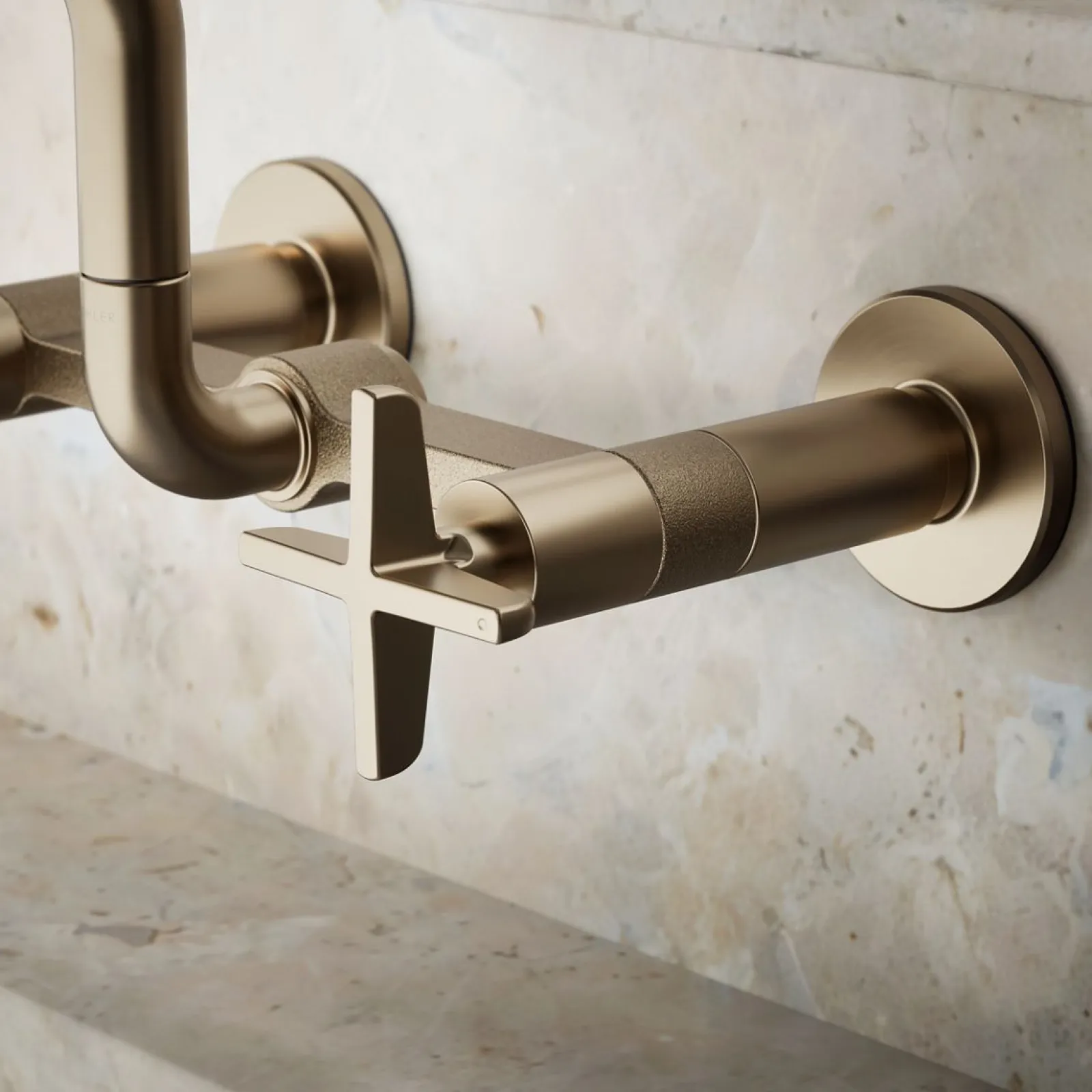 Two-hole wall-mount bridge kitchen sink faucet^Kohler Online