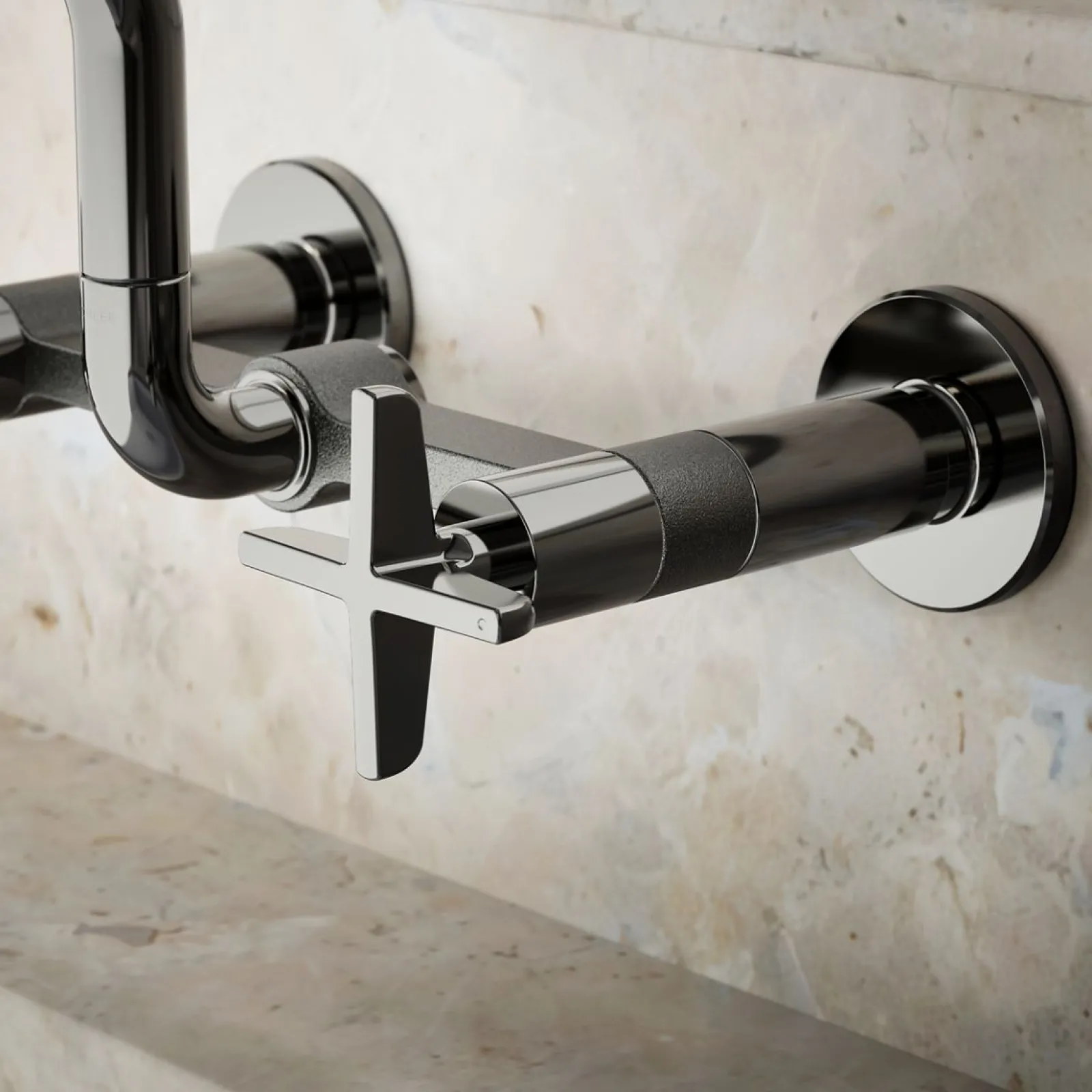 Two-hole wall-mount bridge kitchen sink faucet^Kohler Online