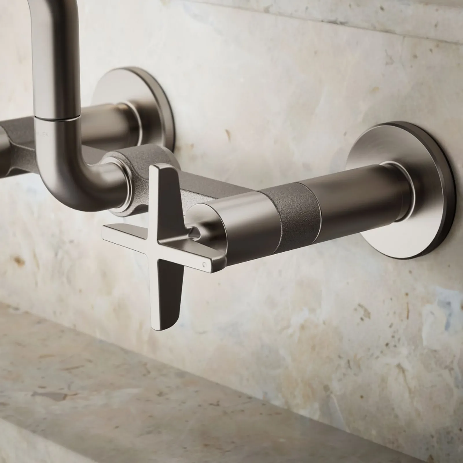 Two-hole wall-mount bridge kitchen sink faucet^Kohler Online