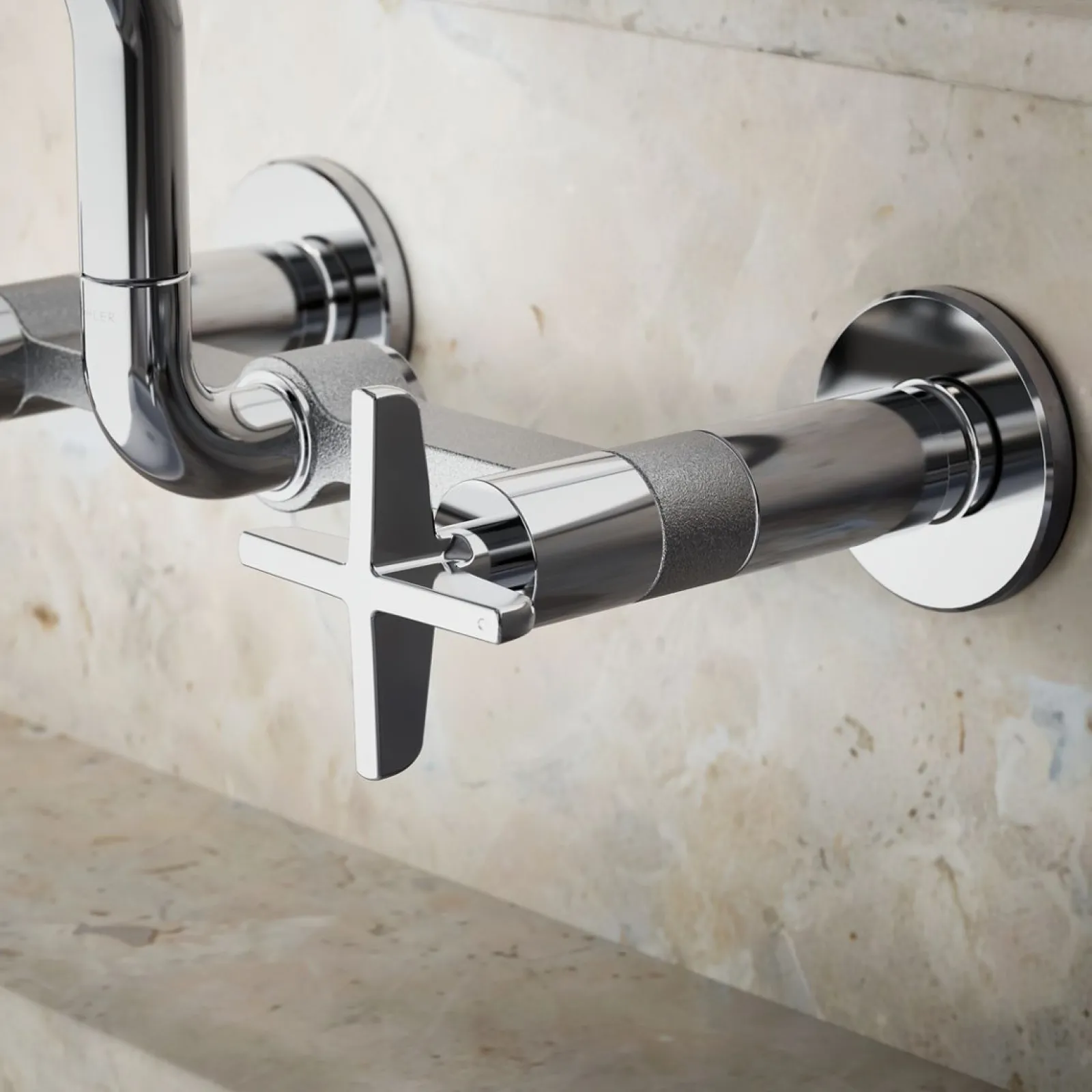 Two-hole wall-mount bridge kitchen sink faucet^Kohler Online