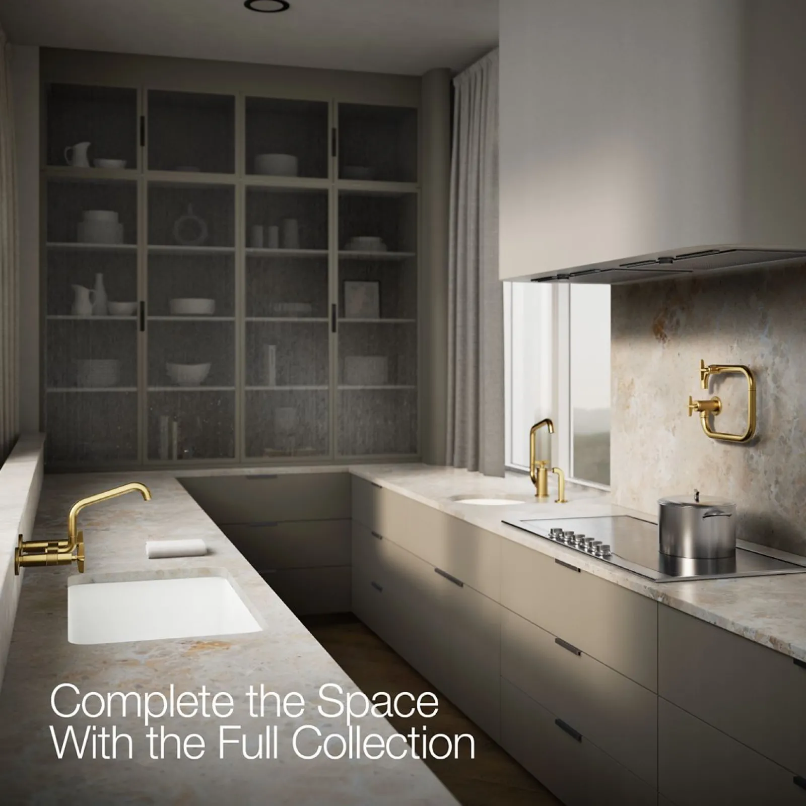 Two-hole wall-mount bridge kitchen sink faucet^Kohler Online