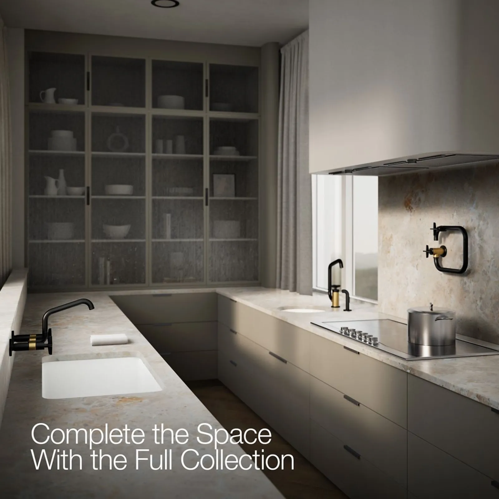 Two-hole wall-mount bridge kitchen sink faucet^Kohler Online