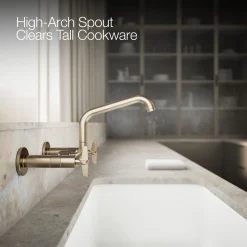 Two-hole wall-mount bridge kitchen sink faucet^Kohler Online