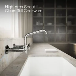 Two-hole wall-mount bridge kitchen sink faucet^Kohler Online