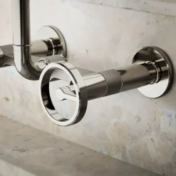 Two-hole wall-mount bridge kitchen sink faucet^Kohler Hot