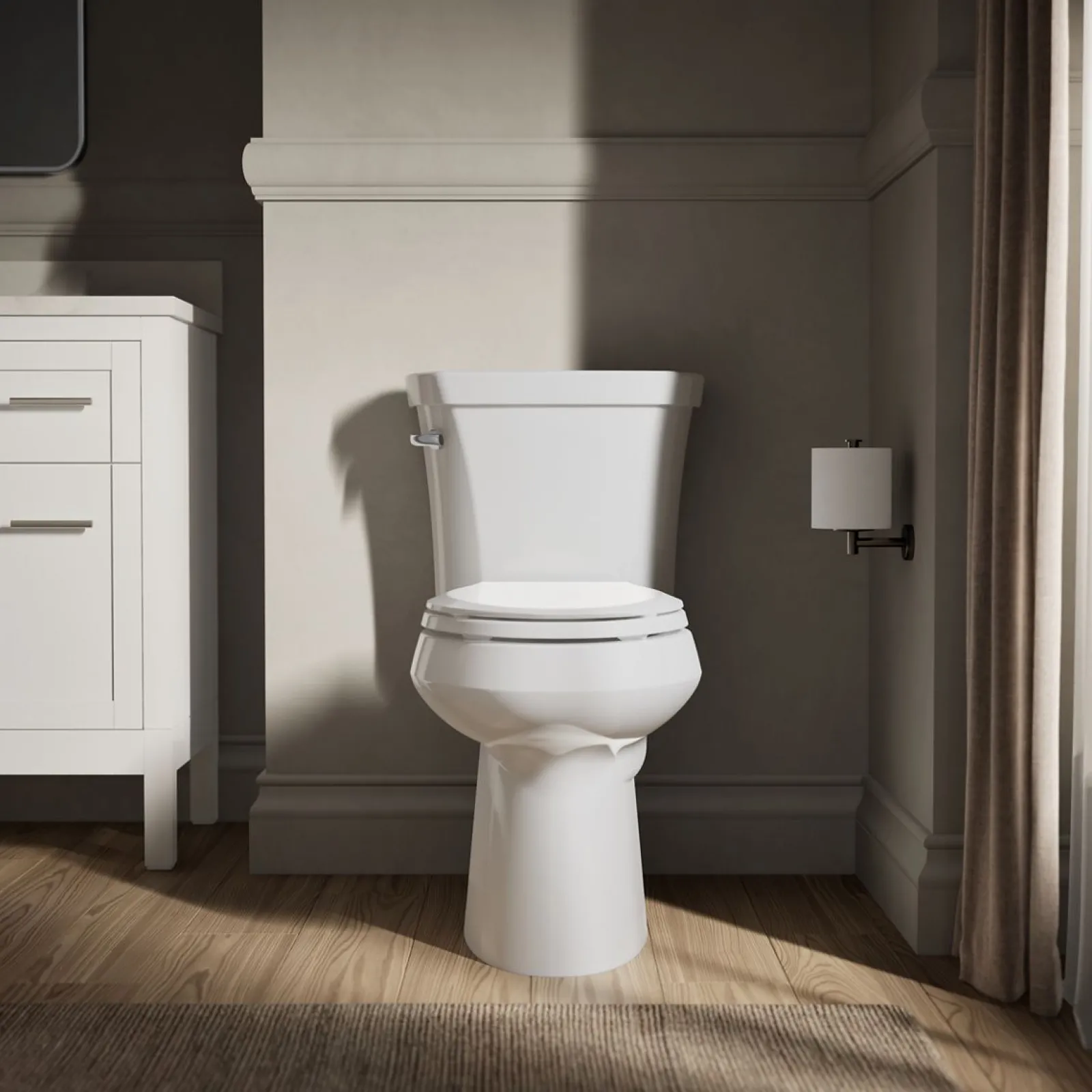 Two-piece elongated comfort height toilet, 1.28 gpf^Kohler Hot