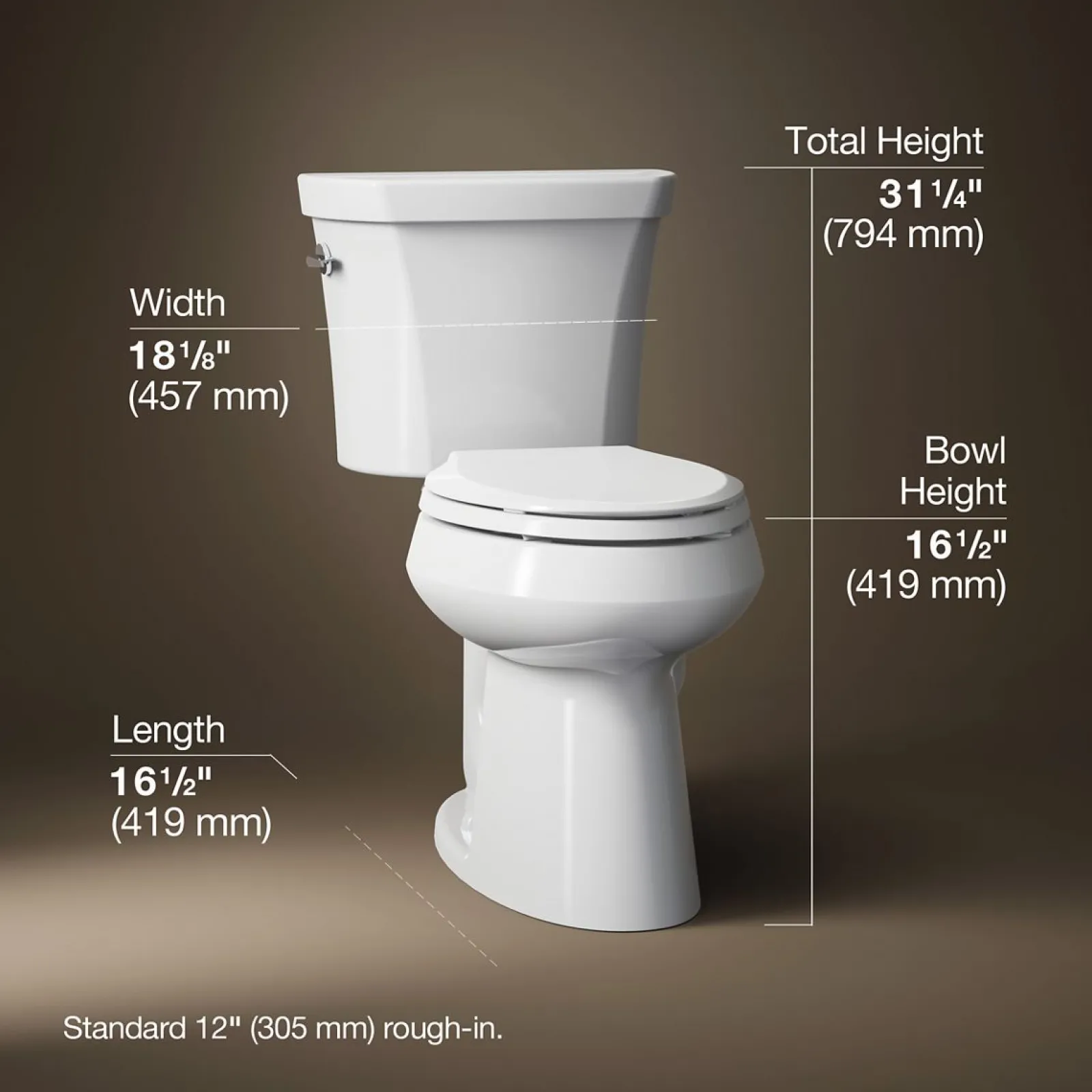Two-piece elongated toilet, dual-flush^Kohler Discount