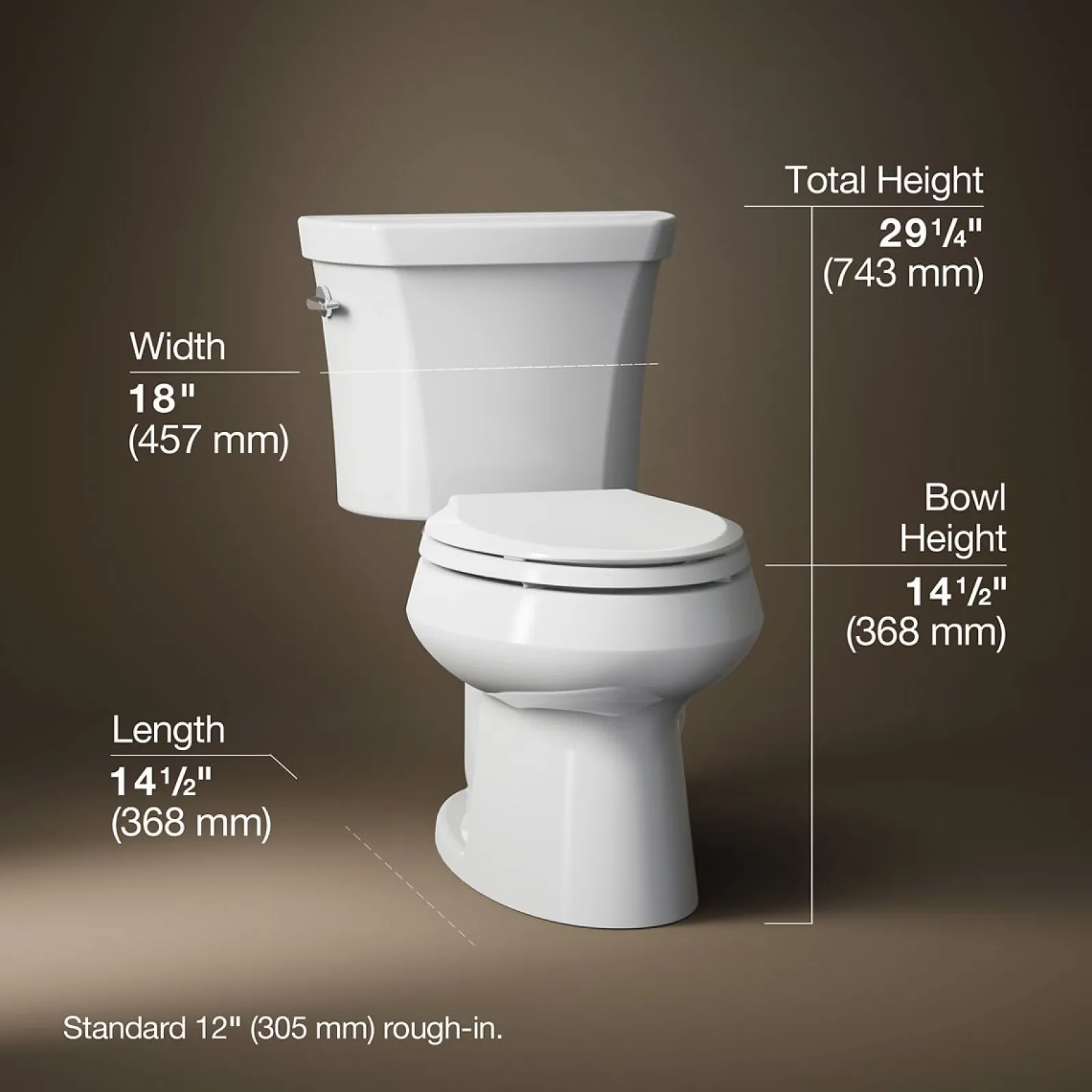 Two-piece elongated toilet, dual-flush^Kohler Clearance