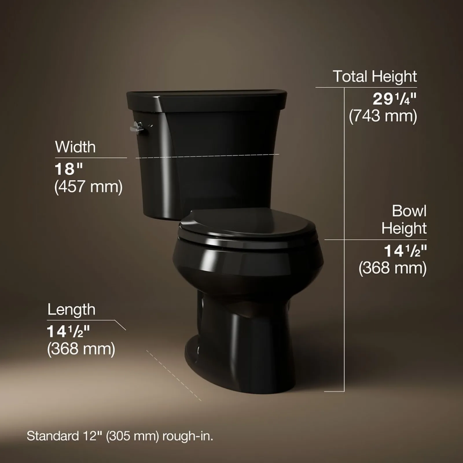 Two-piece elongated toilet, dual-flush^Kohler Clearance