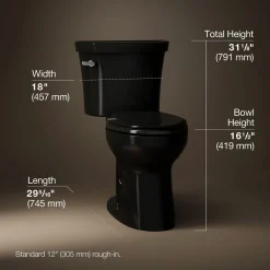 Two-piece elongated toilet, 1.6 gpf^Kohler