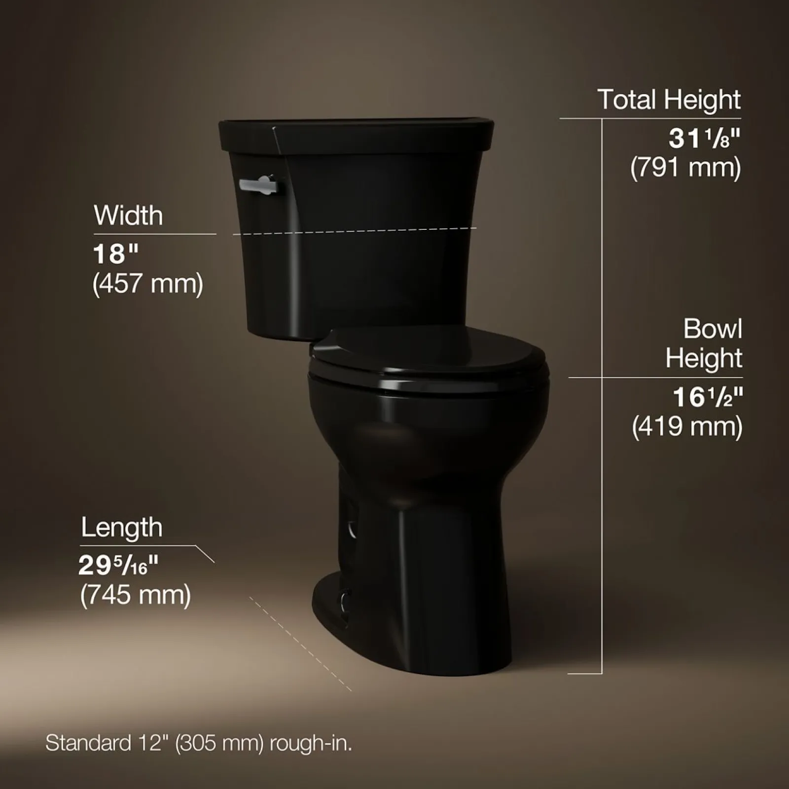 Two-piece elongated toilet, 1.28 gpf^Kohler Sale