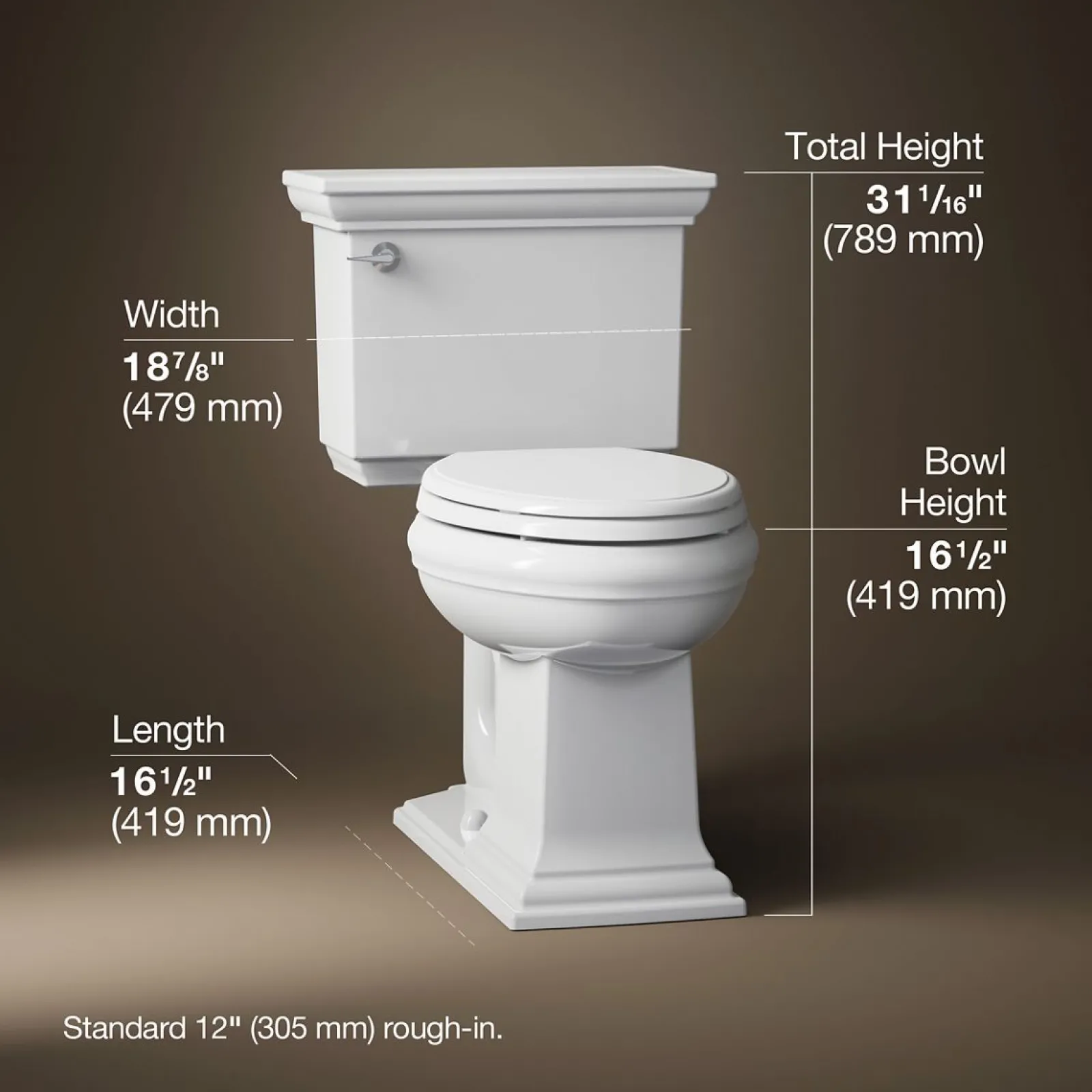 Two-piece elongated toilet, 1.28 gpf^Kohler Discount