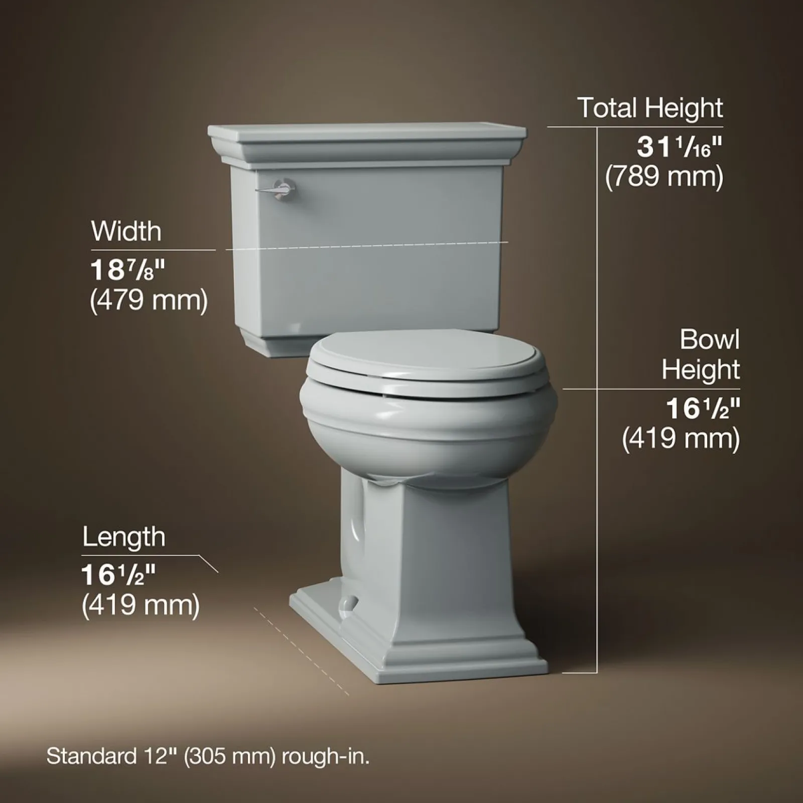 Two-piece elongated toilet, 1.28 gpf^Kohler Discount