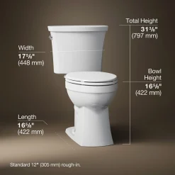 Two-piece elongated toilet, 1.28 gpf^Kohler Sale