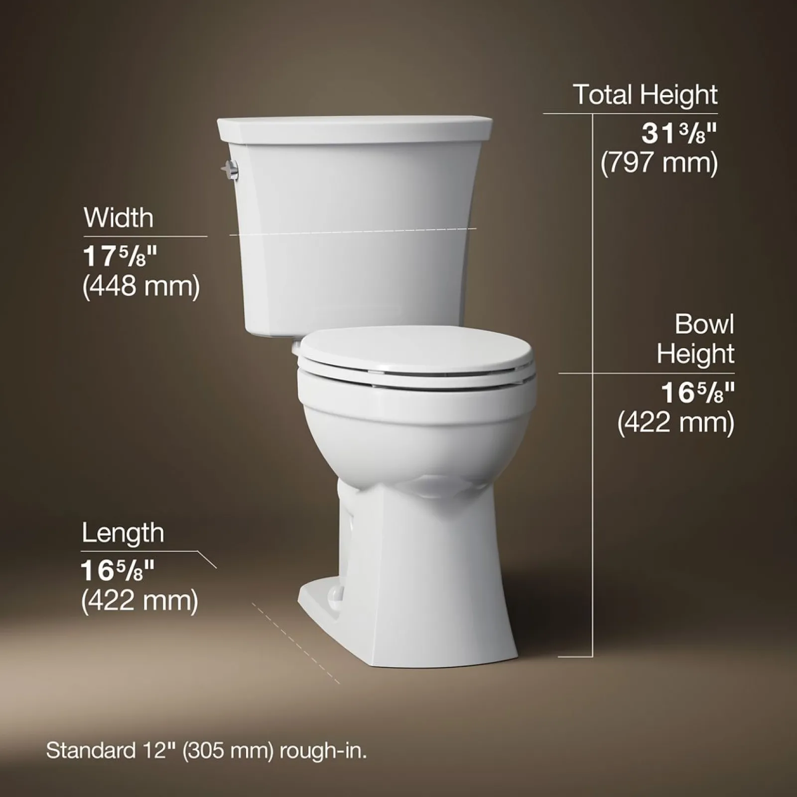 Two-piece elongated toilet, 1.28 gpf^Kohler Sale