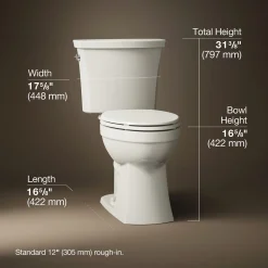 Two-piece elongated toilet, 1.28 gpf^Kohler Sale