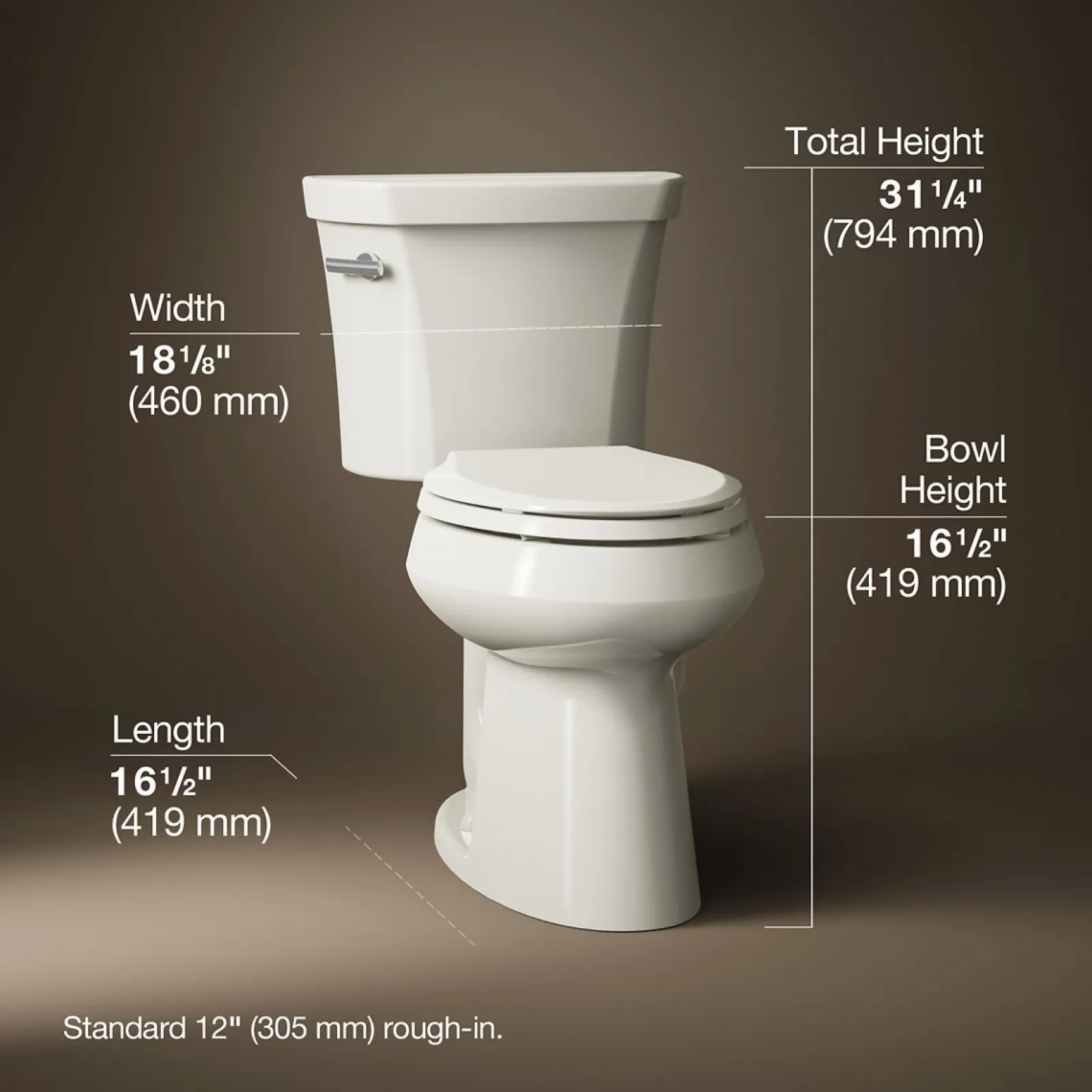 Two-piece elongated toilet, 1.6 gpf^Kohler Online