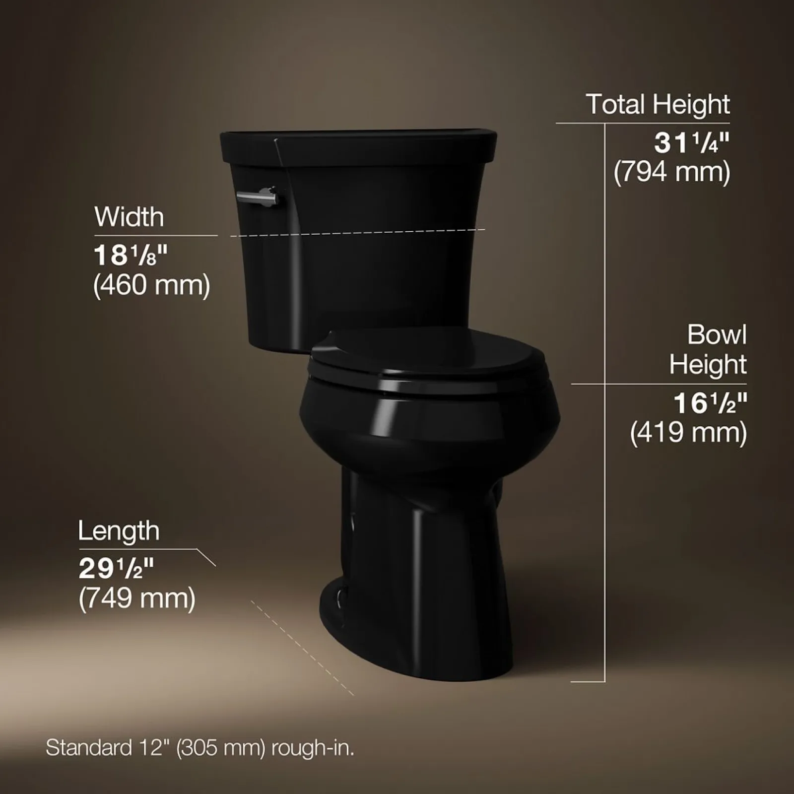 Two-piece elongated toilet, 1.28 gpf^Kohler Best