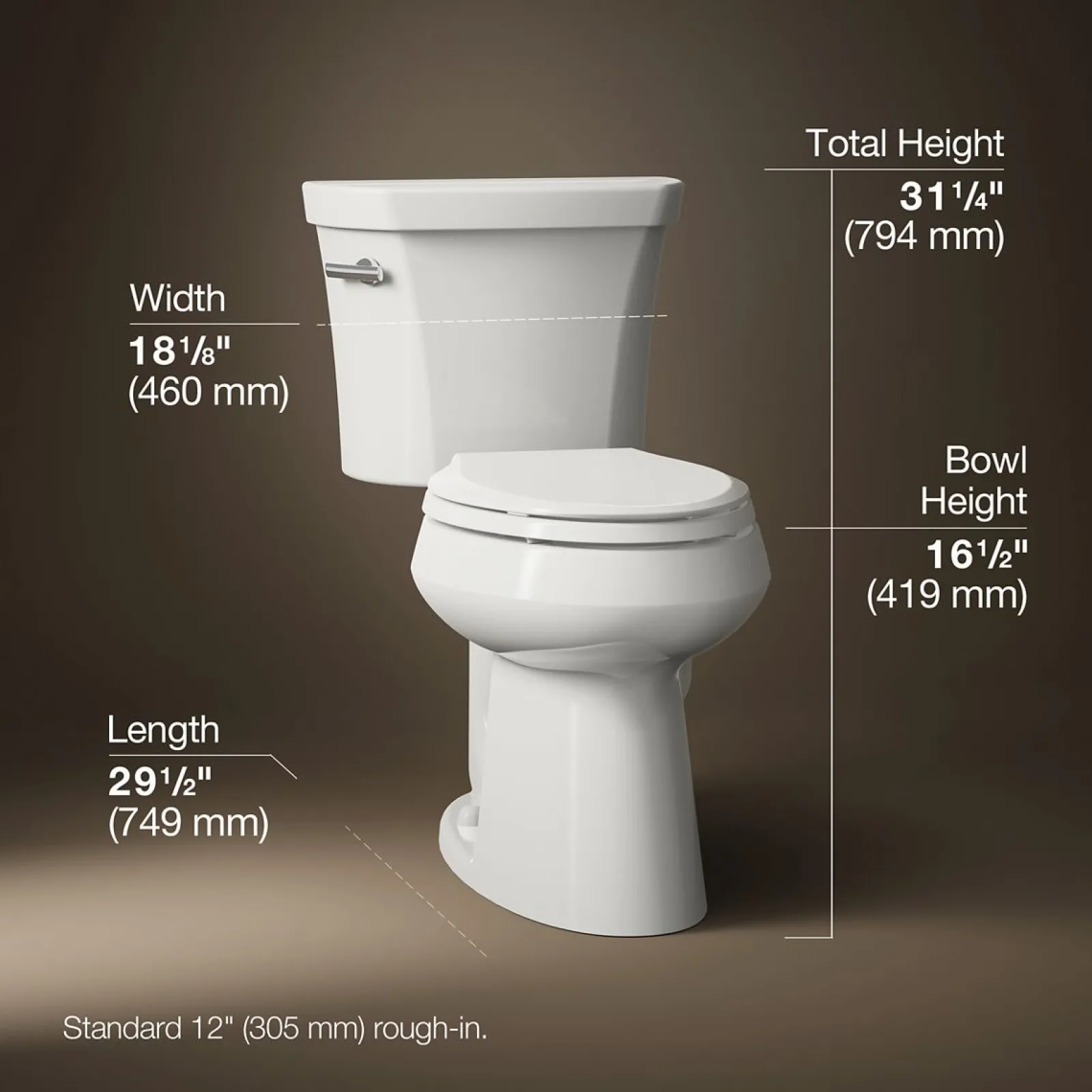 Two-piece elongated toilet, 1.28 gpf^Kohler Best
