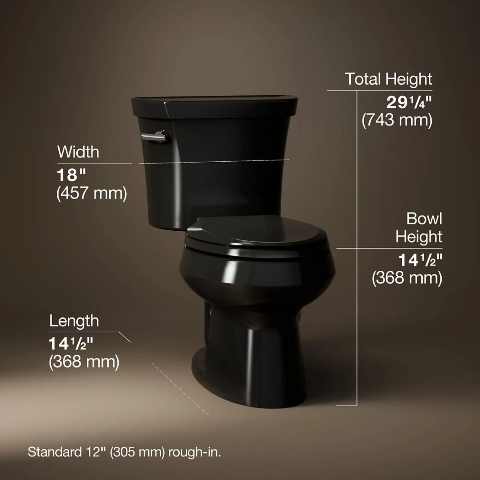 Two-piece elongated toilet, 1.28 gpf^Kohler Outlet