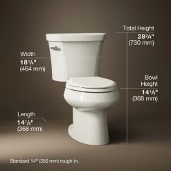 Two-piece elongated toilet, 1.28 gpf^Kohler Outlet