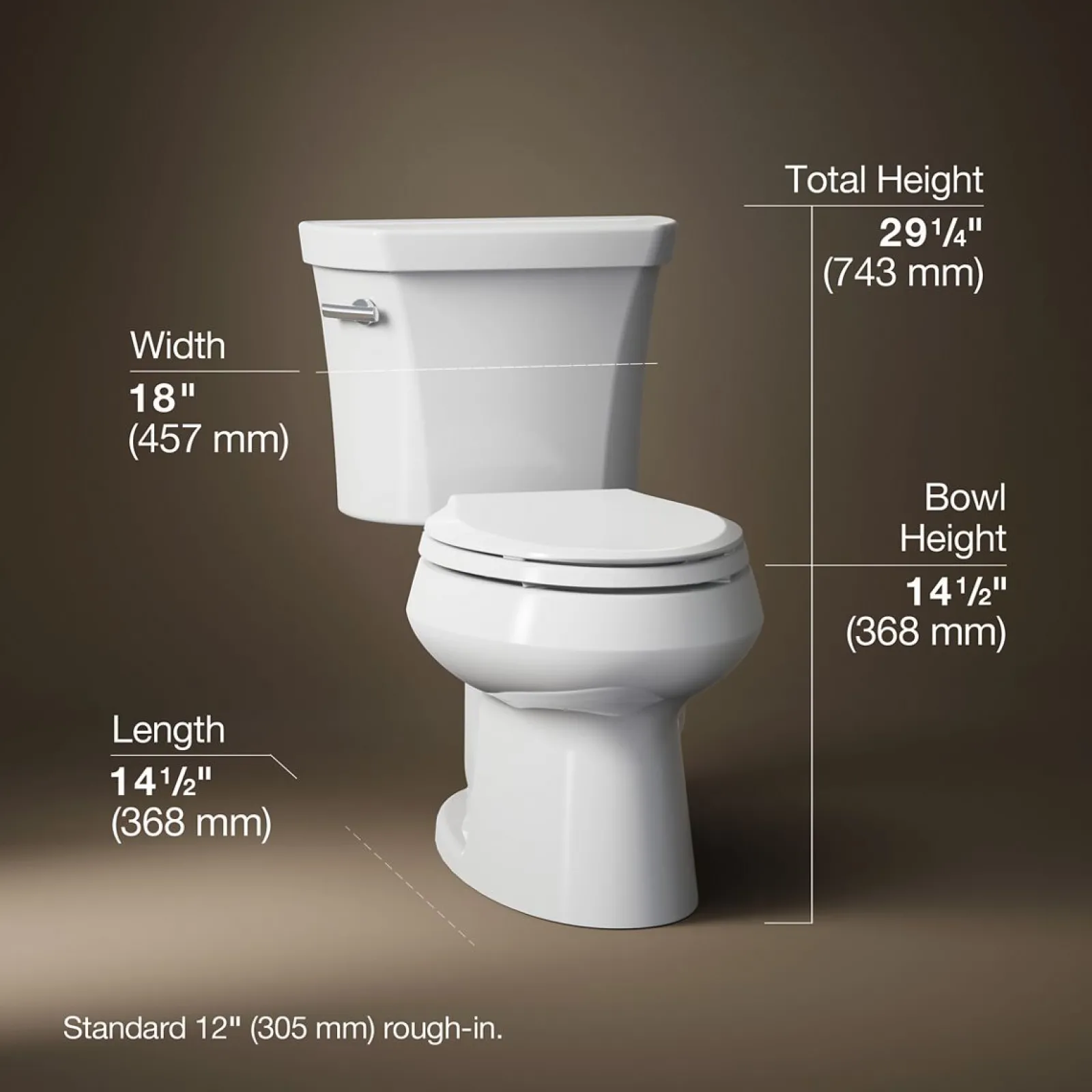 Two-piece elongated toilet, 1.28 gpf^Kohler Clearance