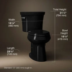 Two-piece elongated toilet, 1.28 gpf^Kohler New