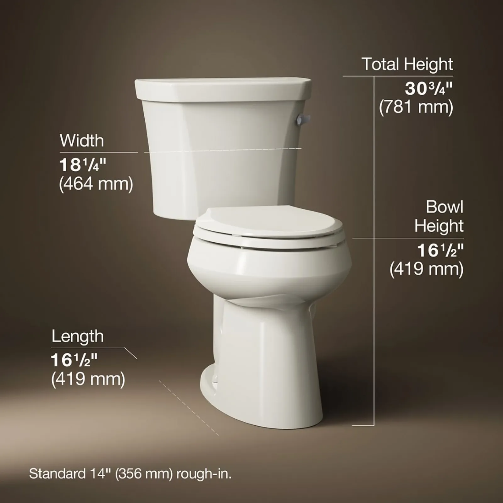 Two-piece elongated toilet, 1.28 gpf^Kohler New