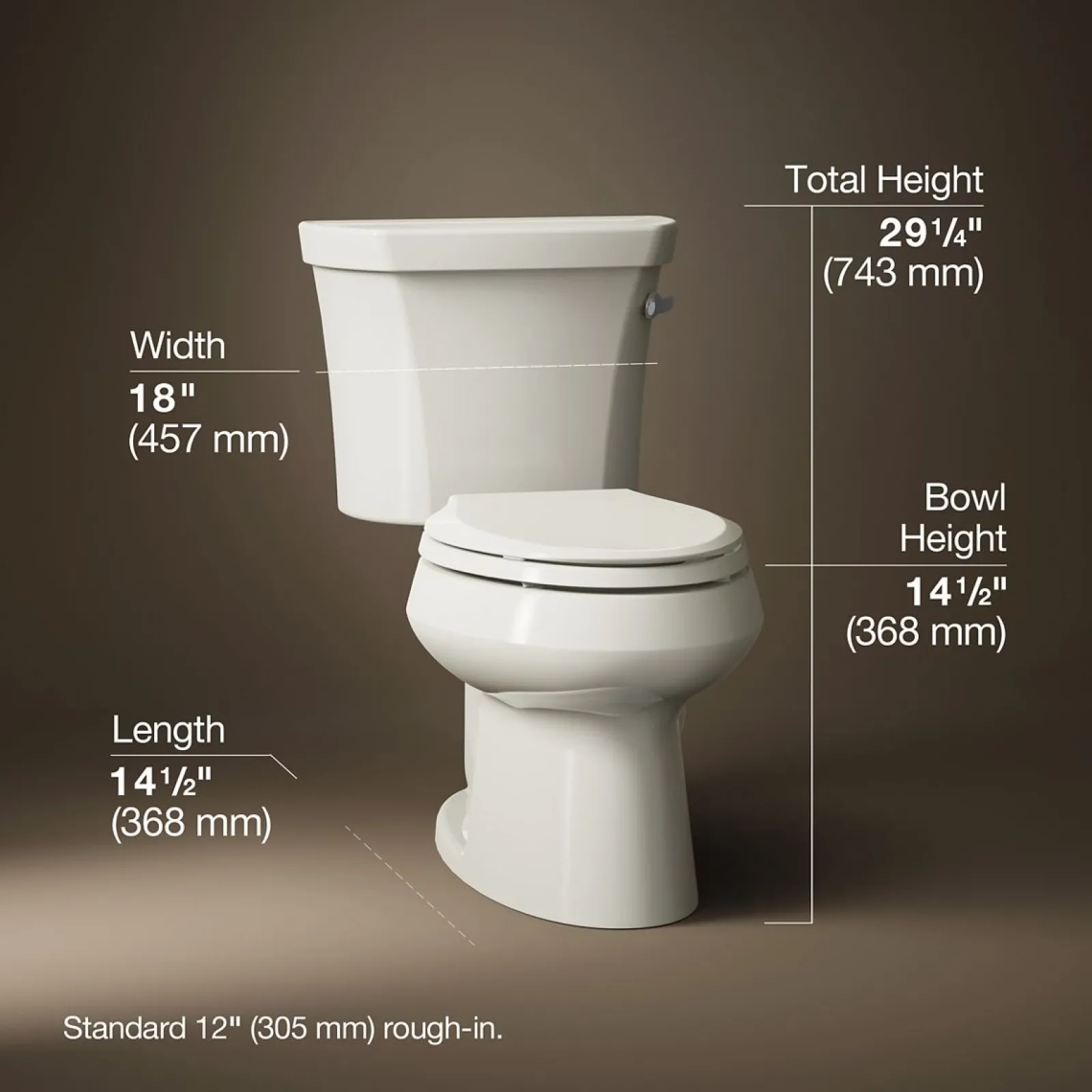 Two-piece elongated toilet, 1.28 gpf^Kohler Sale