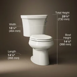Two-piece elongated toilet, 1.28 gpf^Kohler Outlet