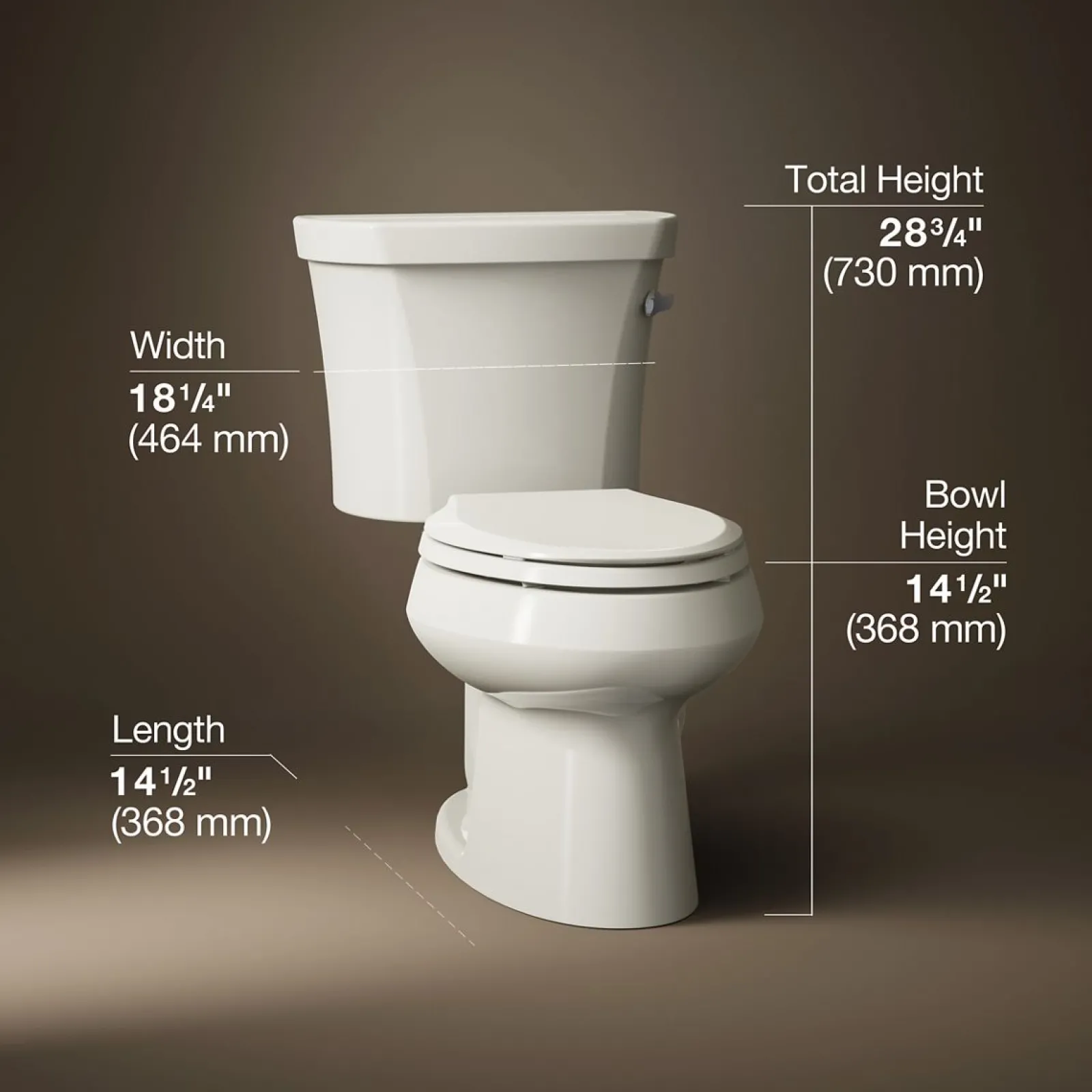 Two-piece elongated toilet, 1.28 gpf^Kohler Outlet