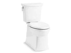 Two-piece elongated toilet with skirted trapway, 1.28 gpf^Kohler Best