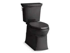 Two-piece elongated toilet with skirted trapway, 1.28 gpf^Kohler Best