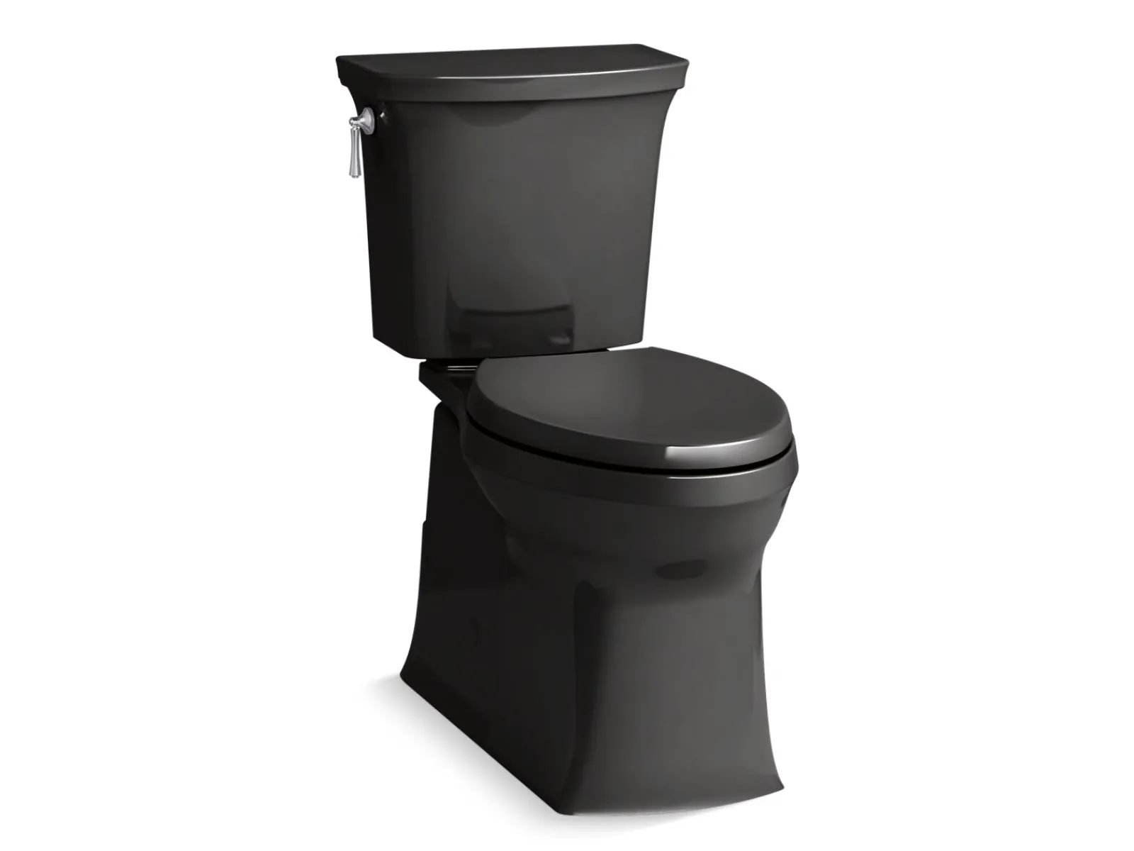 Two-piece elongated toilet with skirted trapway, 1.28 gpf^Kohler Best