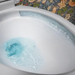 Two-piece elongated toilet with skirted trapway, 1.28 gpf^Kohler Best