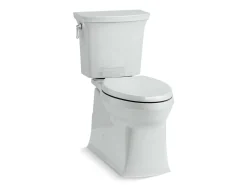 Two-piece elongated toilet with skirted trapway, 1.28 gpf^Kohler Best