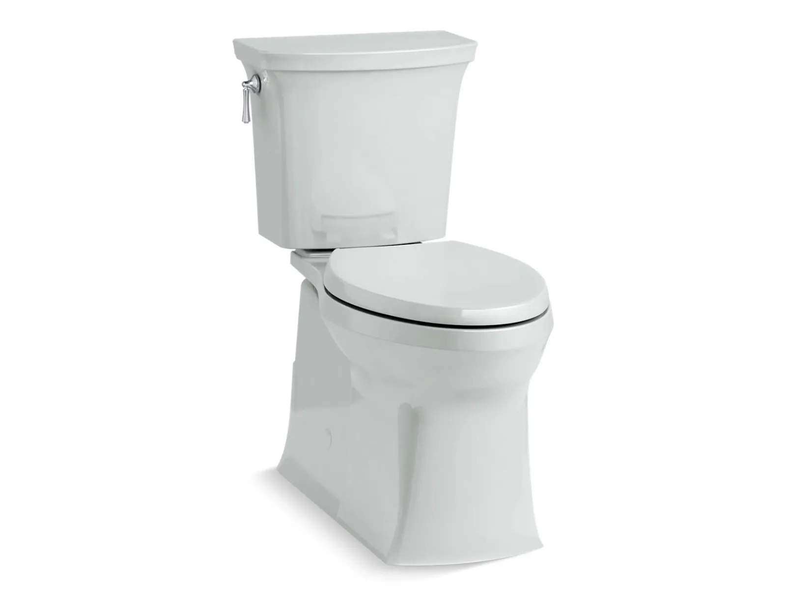Two-piece elongated toilet with skirted trapway, 1.28 gpf^Kohler Best