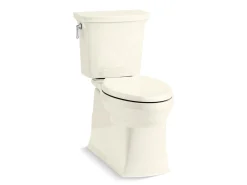 Two-piece elongated toilet with skirted trapway, 1.28 gpf^Kohler Best
