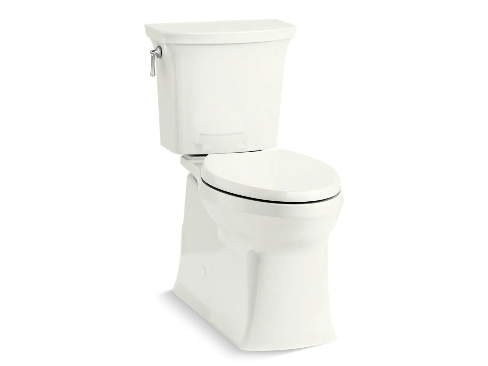 Two-piece elongated toilet with skirted trapway, 1.28 gpf^Kohler Best