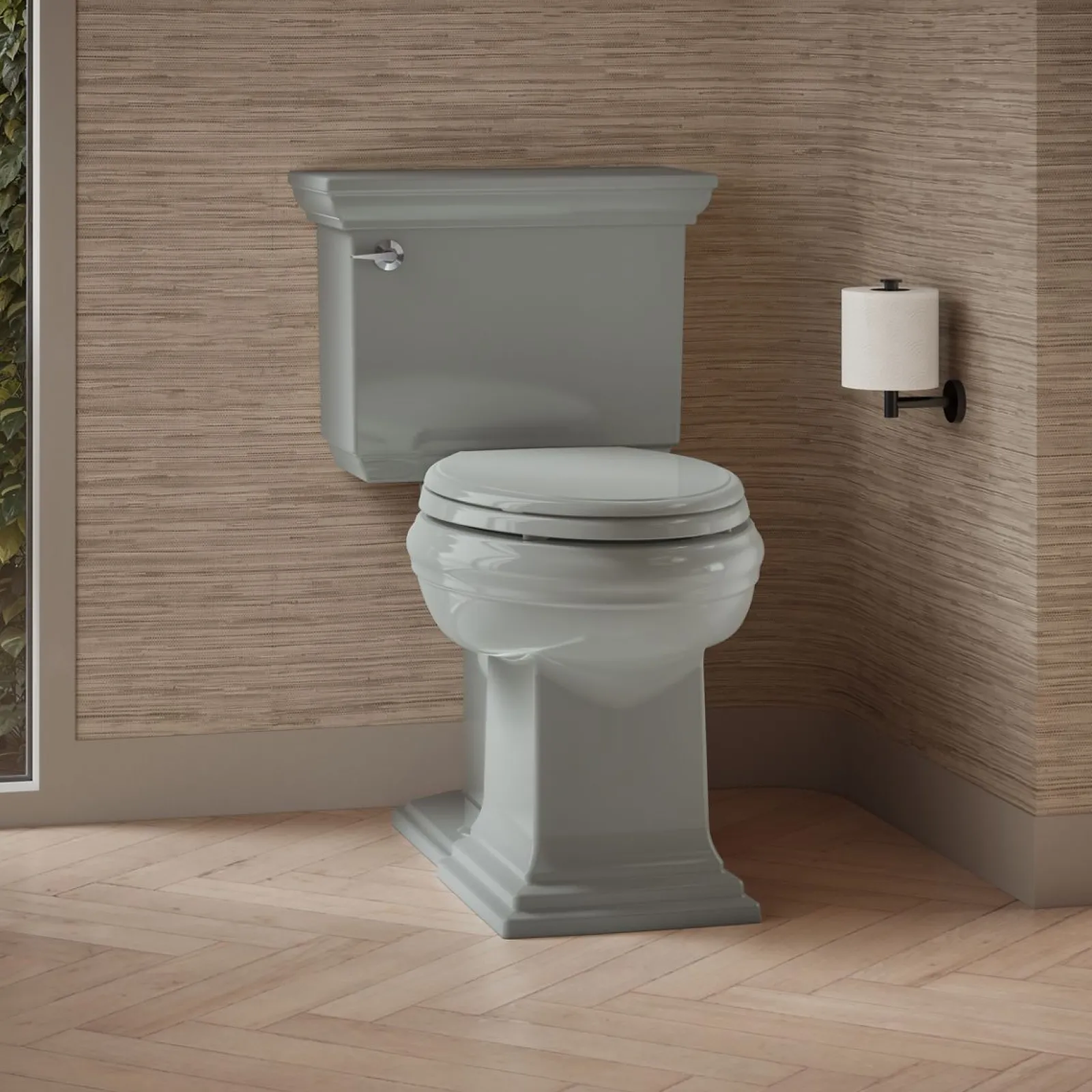 Two-piece elongated toilet with concealed trapway, 1.28 gpf^Kohler Hot