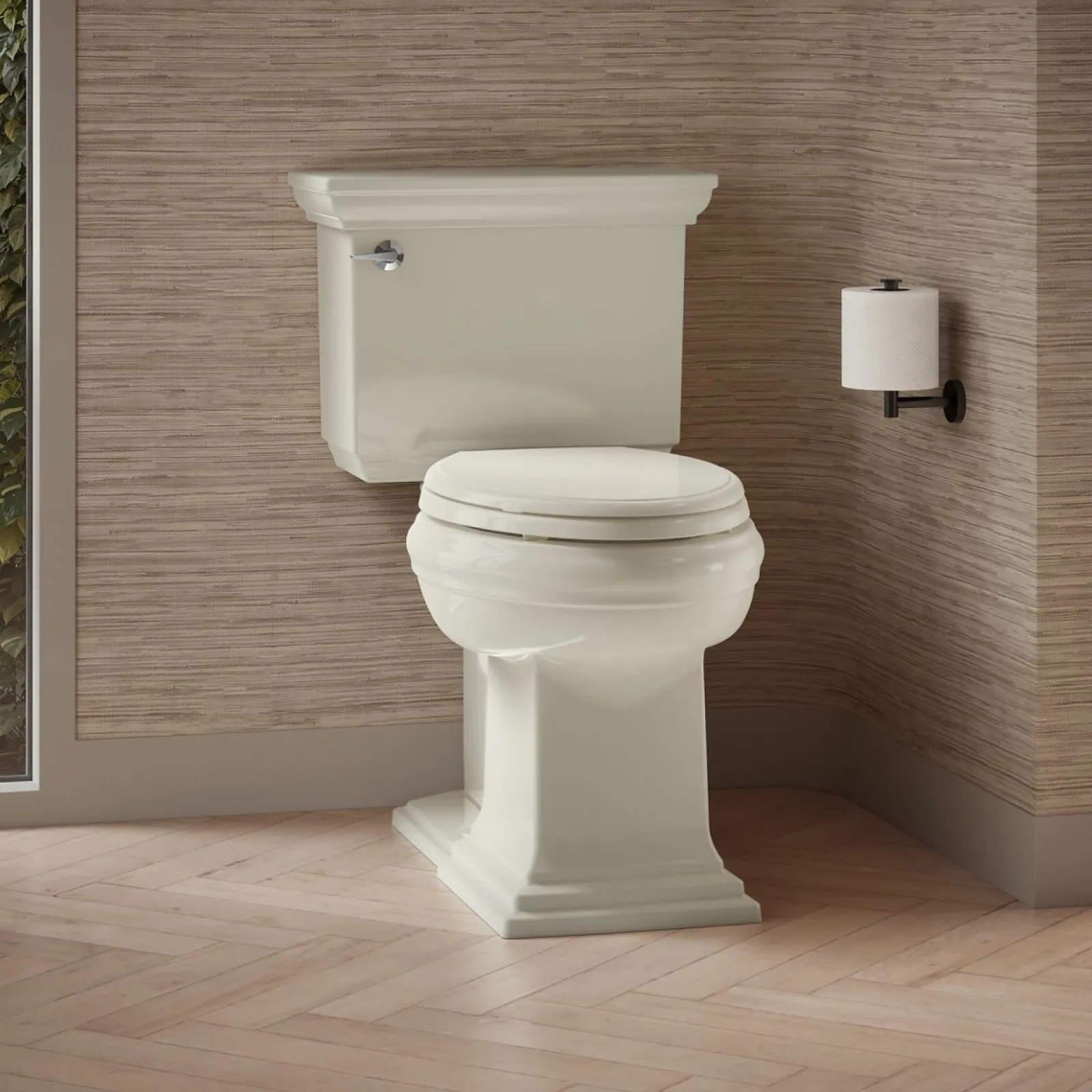 Two-piece elongated toilet with concealed trapway, 1.28 gpf^Kohler Hot