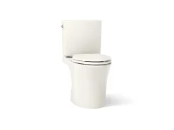 Two-piece elongated toilet with skirted trapway, 1.28 gpf^Kohler Hot