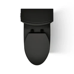 Two-piece elongated toilet with skirted trapway, 1.28 gpf^Kohler Hot