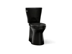 Two-piece elongated toilet with skirted trapway, 1.28 gpf^Kohler Clearance